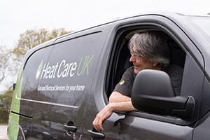 Engineer chilling in van